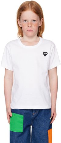 COMME des GARÇONS PLAY Kids White Emblem T-Shirt