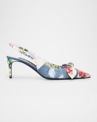 Lollo Eva Floral Bow Slingback Pumps