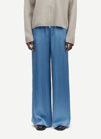 Samsoe Samsoe - Pantalon large taille mi-haute - Taille L - Bleu