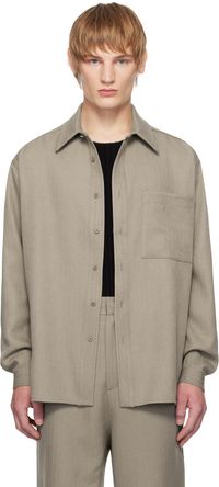 Youth Beige Cut-Off Loosed Shirt