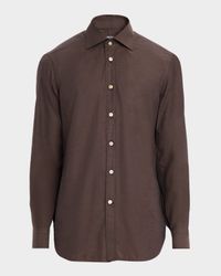 Men's Cotton Micro-Herringbone Sport Shirt
