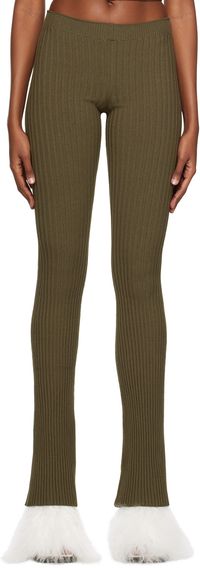 ANDREADĀMO Pantalon évasé kaki