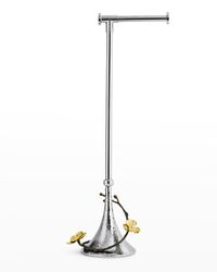 Gold Orchid Toilet Paper Stand
