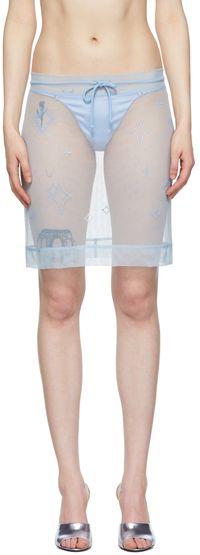 Saint Sintra SSENSE Exclusive Blue Starbrust Mini Skirt