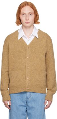 Dries Van Noten Tan V-Neck Cardigan