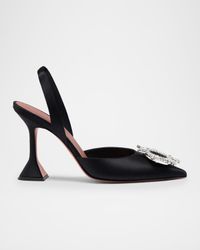 95mm Begum Satin Crystal Slingback Pumps