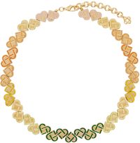 Casablanca Gold & Multicolor Heart Monogram Necklace