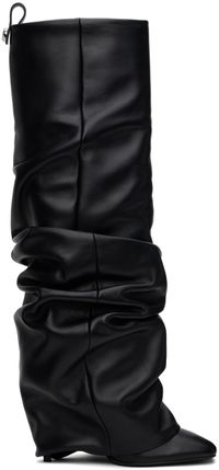 The Attico Black Rea Tube Tall Boots
