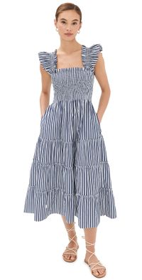 Hill House Home The Ellie Nap Dress Navy Stripe XL