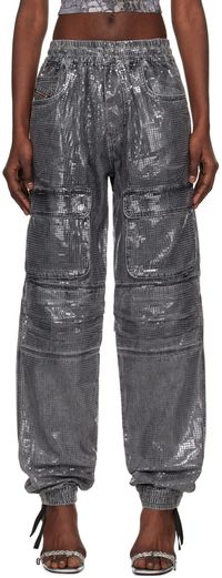 Diesel Gray D-Mirt 0pgac Denim Cargo Pants