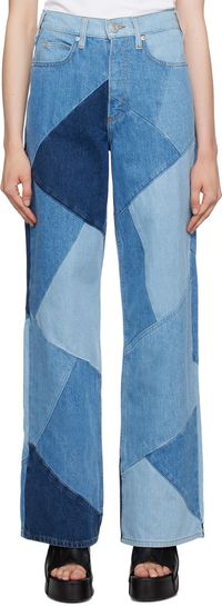 FRAME Blue 'Le High 'N Tight' Patchwork Jeans