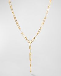Laser Open Interlocking Rectangle Lariat Necklace