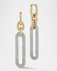 Morrell Diamond Elongated Link Small Hoop Earrings