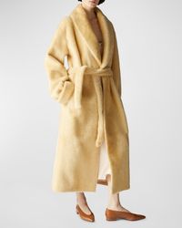 Thierry Belted Plush Sheep Shearling Coat
