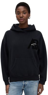 ANINE BING Jaci Letterman Hoodie Vintage Black S