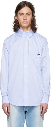 Random Identities Blue Cutout Shirt