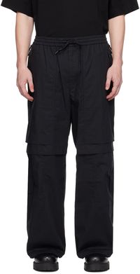 Juun.J Pantalon cargo noir à fentes à glissière