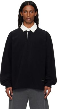 Solid Homme Black Solid Rugby Polo