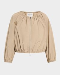 Cropped Organic Cotton Poplin Bubble Jacket