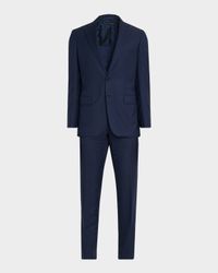 Men's Tonal Striped Wool Two-Piece Suit