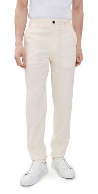 Theory Good Crunch Linen Curtis Drawstring Pants Egg Shell 33