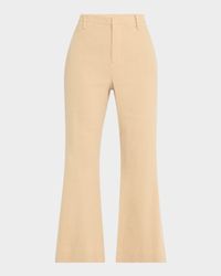 Mid-Rise Cropped Flare Trousers