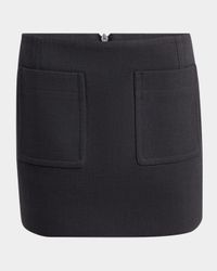 Pocket Light Structured Cotton Mini Skirt