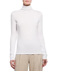 Essential Long-Sleeve Cotton Turtleneck Top
