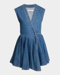 Sleeveless Denim Wrap Dress