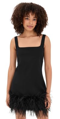 Tanya Taylor Barton Feather Dress Black 4