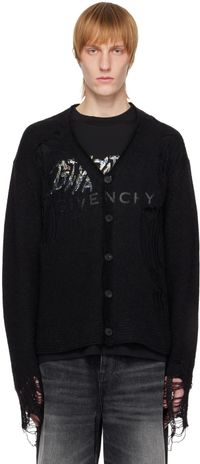 Givenchy Black Destroyed Cardigan