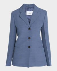 3-Button Wool Faille Jacket