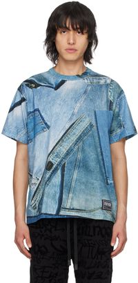 Versace Jeans Couture Blue Printed T-Shirt