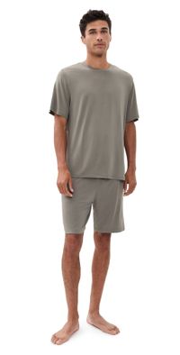 Eberjey Henry Short Pj Set Smokey Olive S