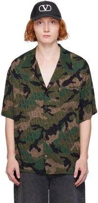 Valentino Green Camouflage Shirt
