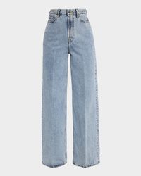 Wide-Leg Denim Pants