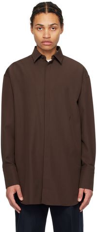 Ferragamo Brown Sports Shirt
