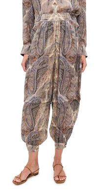 Zimmermann Hypnotic Silk Pants Denim Paisley 4