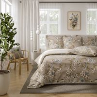 Coton Pur - Parure de couette imprimé double face percale pur coton peigné 80 fils/cm pour lit 160 à 180 king size - Taille 260x240 cm - Noir