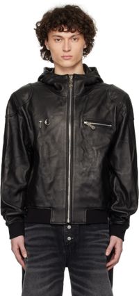 Thug Club Black Slim Rock Leather Jacket