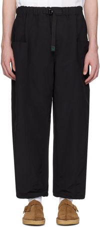 South2 West8 Pantalon noir à ceinture et à coutures centrales