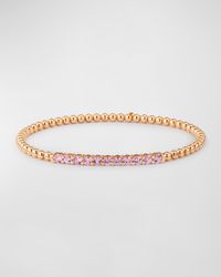 Rainbow 18K Rose Gold Pink Sapphire Stretch Bracelet