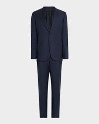 Men's Wool Tonal Prince of Wales Two-Piece Suit