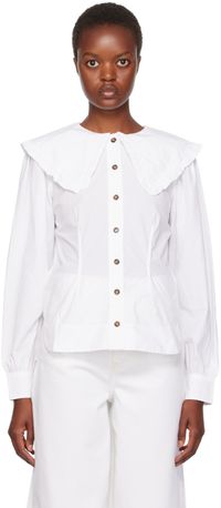 GANNI Chemise blanche à volants