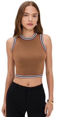 alice + olivia Amity Tank Tan Multi M