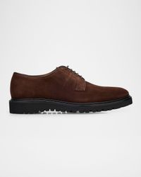Men's Suede Rubber-Sole Derby Shoes