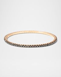 18K Rose Gold Stretch Tennis Bracelet with Black Diamonds