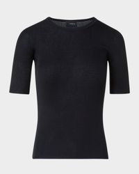 Ribbed Seamless Crewneck Sweater