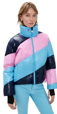 Perfect Moment Mojo Ski Jacket II Pink/Blue Stripe XS