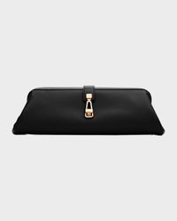 Leather Baguette Clutch Bag